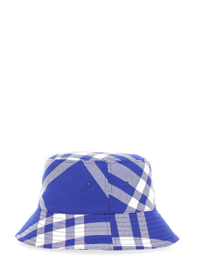 Burberry Checkered Wool Blend Bucket Hat With Two Air Vents