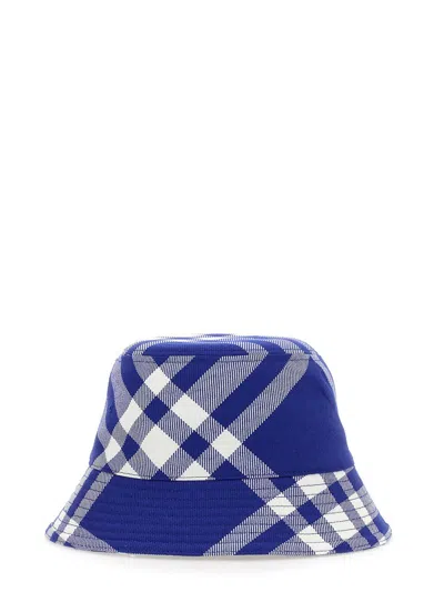 Burberry Checkered Wool Blend Bucket Hat With Two Air Vents
