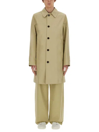 Burberry Cotton Trench Coat With Oversized Sleeves And