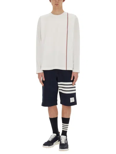 Thom Browne Men's T-shirt With Logo In White