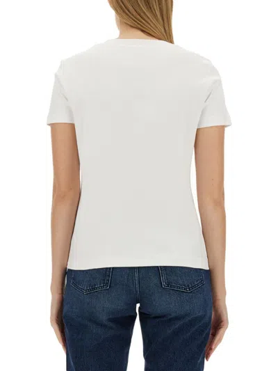 Dolce & Gabbana White T-shirt With Logo Lettering Print In Cotton
