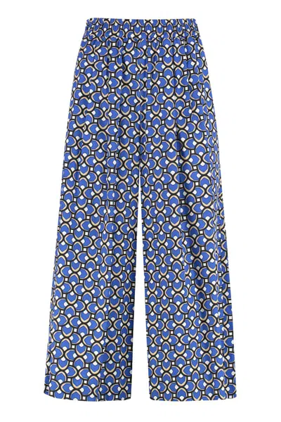 Weekend Max Mara Geometric-print Cropped Trousers
