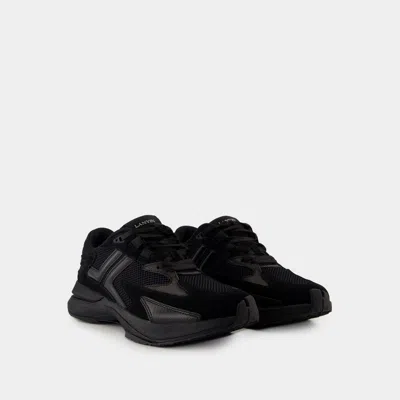 Lanvin Mens Black Jla Mesh And Suede Low-top Trainers Eur 42 / 8 Uk