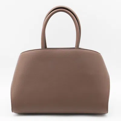 Shop Ferragamo Salvatore  Brown Leather Hug Top Handle Bag