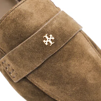 Tory Burch Slip-on Loafers With Suede Finish And Rubber Sole In Brown
