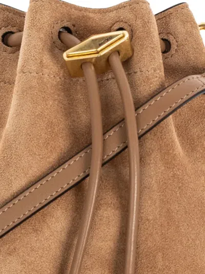 Jimmy Choo Mini Cinch Suede Bucket Bag With Fringe Tassels