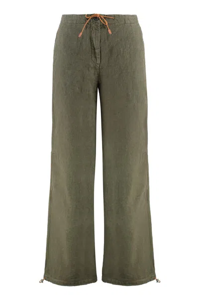 120% Lino Linen Wide Leg Trousers
