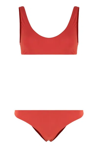 Lido Ottantauno Tie-back Bandeau Bikini In Red
