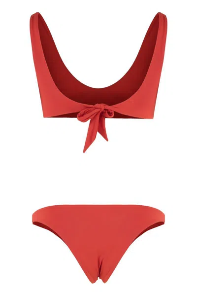 Lido Ottantauno Tie-back Bandeau Bikini In Red