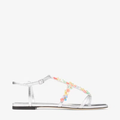 Jimmy Choo Daisy Sandals In Silver Nappa Leather In Metallic