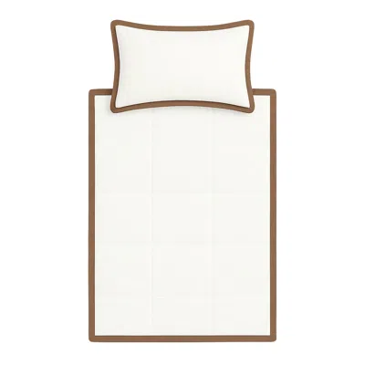 Decoflux Home Brown / White Bedding Set Frame Inner Grey Cliff Uk Single, Us Twin