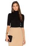 Theory Leenda R Ribbed Merino Wool-blend Turtleneck Sweater In Black