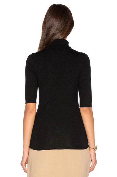 Theory Leenda R Ribbed Merino Wool-blend Turtleneck Sweater In Black