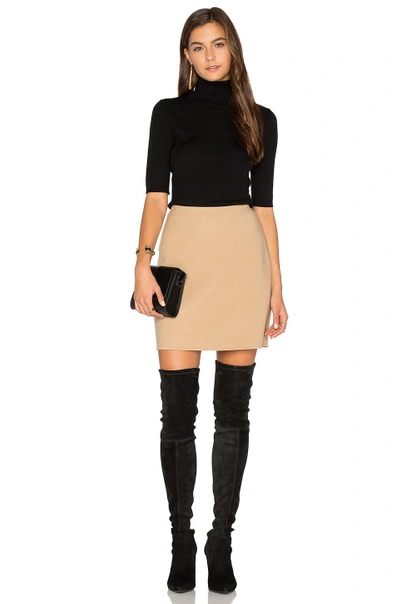 Theory Leenda R Ribbed Merino Wool-blend Turtleneck Sweater In Black