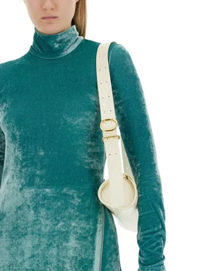 Jil Sander Blue Solid Turtle Neck Top In Green