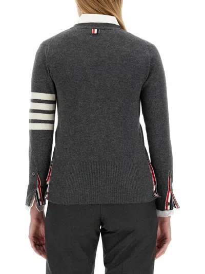 Thom Browne Cardigan Relaxed Fit In Gray