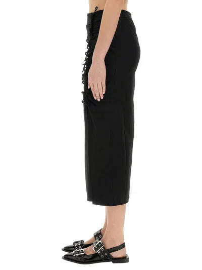 Ganni Drapey Melange Midi Skirt
