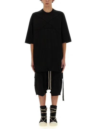 Rick Owens Drkshdw Drkshdw By Rick Owens Oversized Cotton T-shirt With Geometric Design And Relaxed Fit