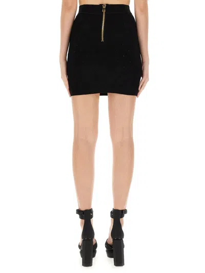 Balmain Fitted Knit Skirt With Textured Pattern