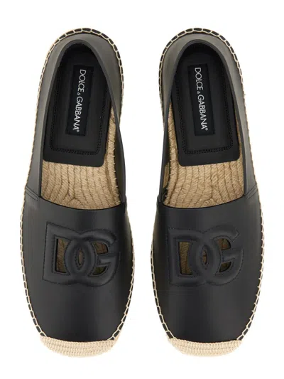 Dolce & Gabbana Logo-embossed Leather Espadrilles