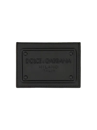 Dolce & Gabbana Small Zip-around Wallet In Calfskin With Raised Logo