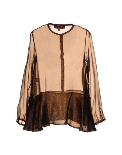 Shop Anna Sammarone Silk Shirts & Blouses In Brown