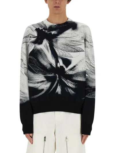 Alexander Mcqueen Blackwhite Printed Stretch Sweater