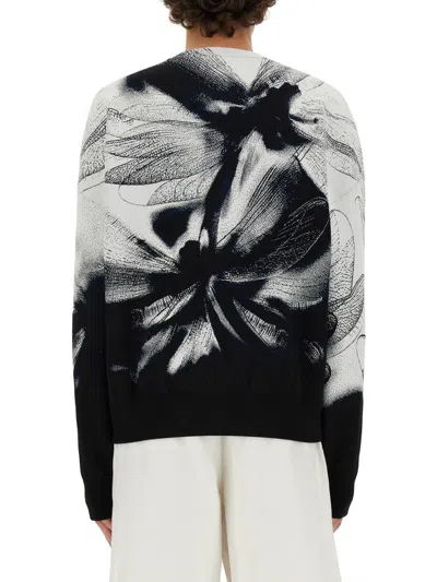 Alexander Mcqueen Blackwhite Printed Stretch Sweater