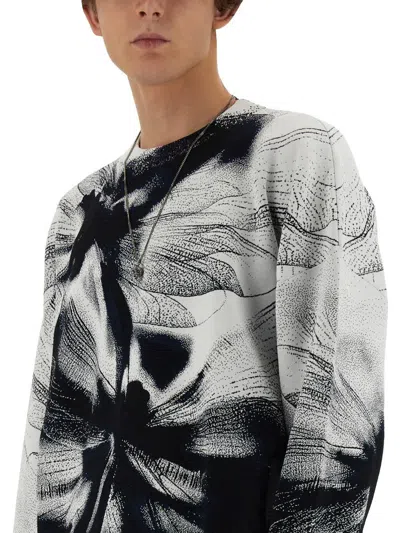 Alexander Mcqueen Blackwhite Printed Stretch Sweater