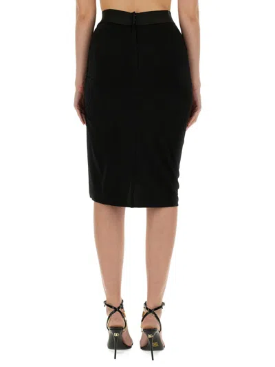 Dolce & Gabbana High Waist Asymmetric Hem Ruched Skirt