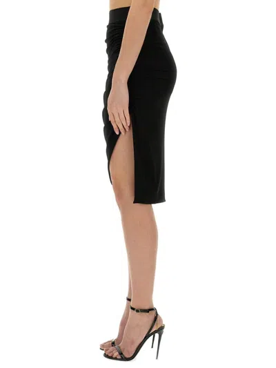 Dolce & Gabbana High Waist Asymmetric Hem Ruched Skirt