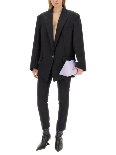 Attico Wool Pant With Belted Waist And Cut-out Design