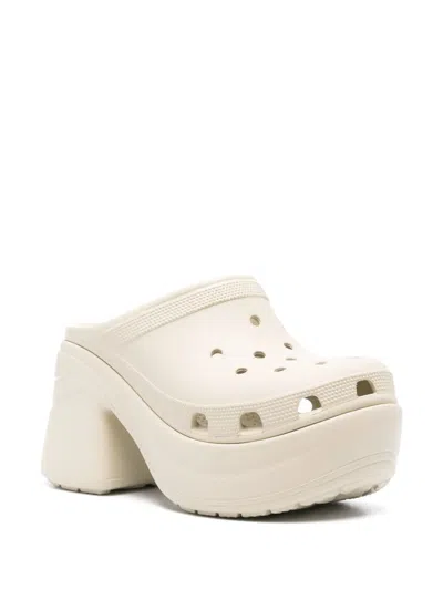 Crocs Rubber Sandals With Cut-out Details And Heel 10cm In Neutral