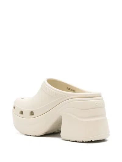 Crocs Rubber Sandals With Cut-out Details And Heel 10cm In Neutral