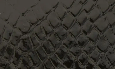 Saint Laurent Small Cassandre Croc Embossed Leather Wallet