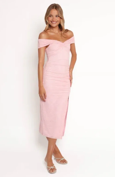 Petal And Pup Petal & Pup Vada Off The Shoulder Midi Dress In Pink