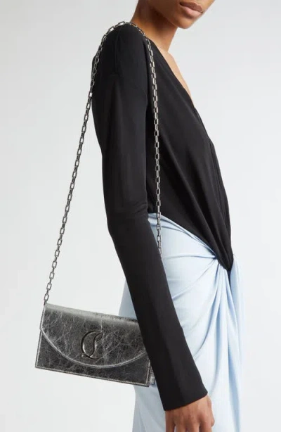 Christian Louboutin Loubi54 Crinkled Metallic Leather Clutch