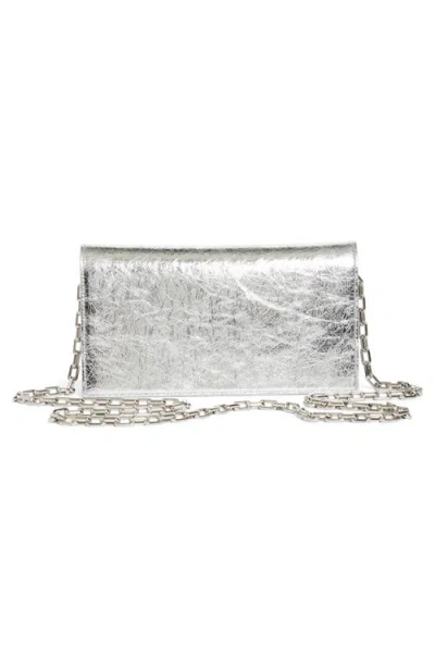 Christian Louboutin Loubi54 Crinkled Metallic Leather Clutch