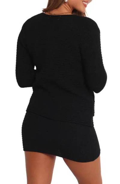 Petal And Pup Petal & Pup Bowie Cardigan & Miniskirt Set In Black
