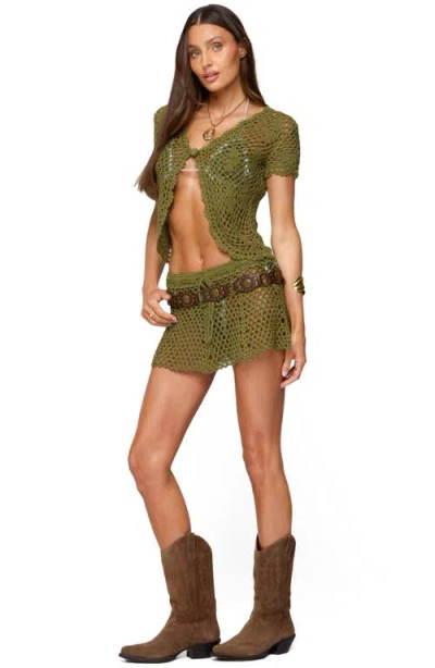 Edikted Mabelle Crochet Split Front Top