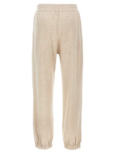 Brunello Cucinelli High Waist Cashmere Joggers In Brown
