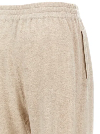 Brunello Cucinelli High Waist Cashmere Joggers In Brown