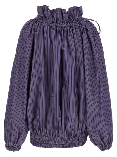 Dries Van Noten Frilled Top With Elasticated Hem And Long Sleeves