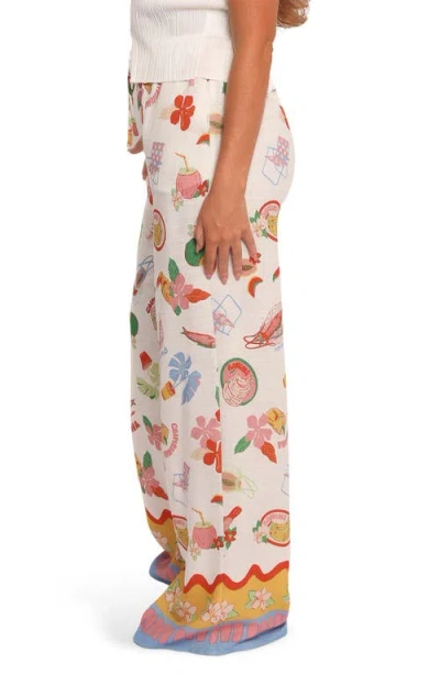 Petal And Pup Petal & Pup Suit Print Wide Leg Pants In White