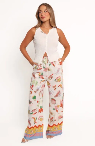 Petal And Pup Petal & Pup Suit Print Wide Leg Pants In White
