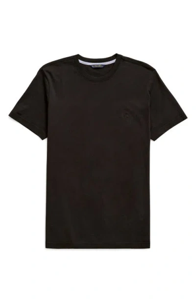 Brooks Brothers Washed Supima Cotton Logo Crewneck T-shirt In Black