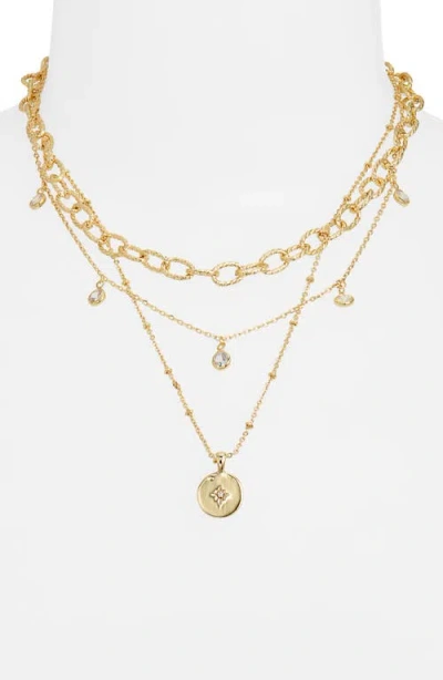 Nordstrom Set Of 2 Crystal Charm Layered Necklaces