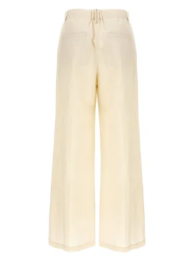 Brunello Cucinelli Trousers Cotton Elastic Waistband In Neutral