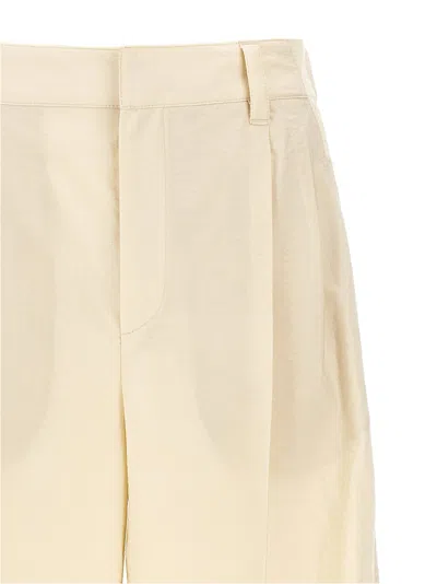 Brunello Cucinelli Trousers Cotton Elastic Waistband In Neutral