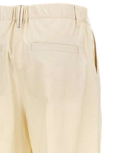 Brunello Cucinelli Trousers Cotton Elastic Waistband In Neutral